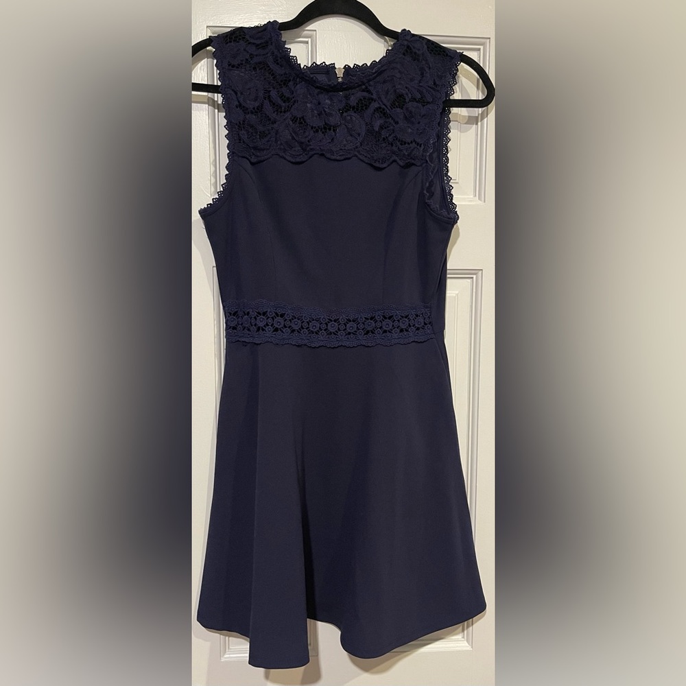 Lace navy blue dress